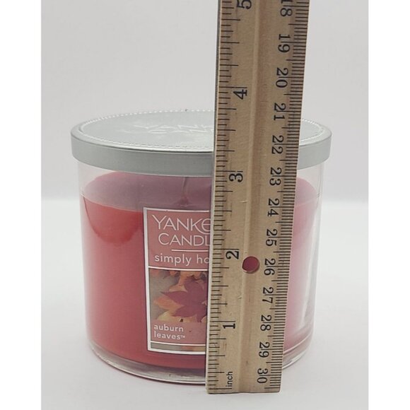 Yankee Candle Simply Home Auburn Leaves 10 Oz Scented Jar Candle Red Discontinue - Picture 5 of 6